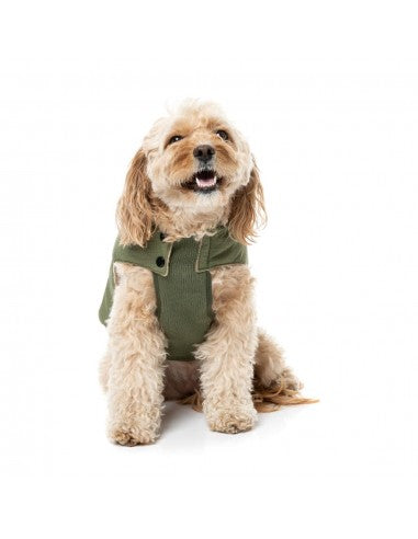 Bomber imbottito per cani FuzzYard verde cachi