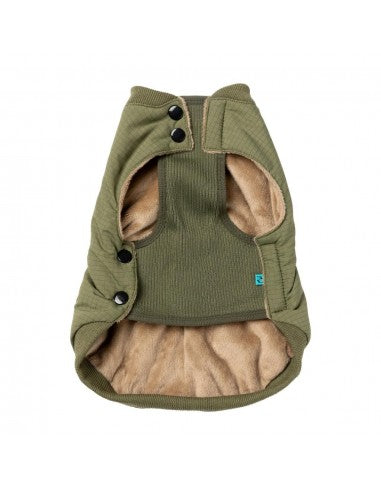 Bomber imbottito per cani FuzzYard verde cachi