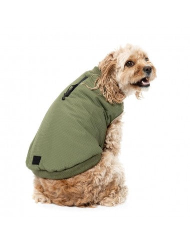 Bomber imbottito per cani FuzzYard verde cachi