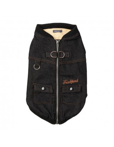 Giacca di jeans con pettorina per cani FuzzYard Kojima nera