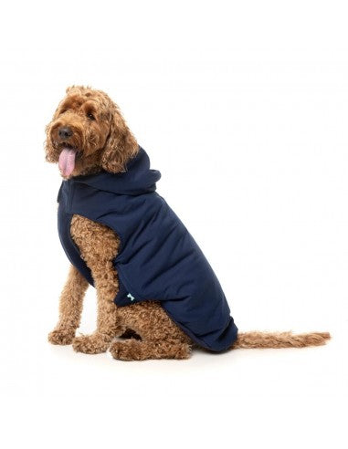 Cappottino con cappuccio per cani FuzzYard Essential blu navy