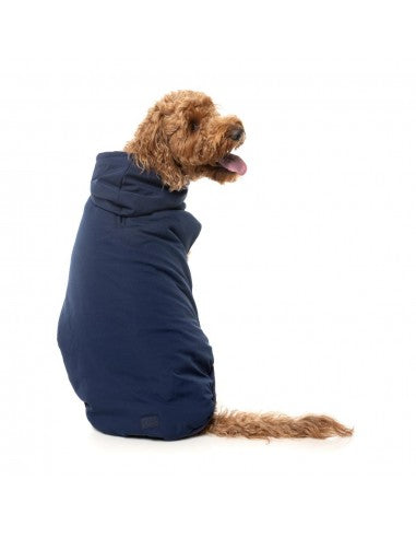 Cappottino con cappuccio per cani FuzzYard Essential blu navy