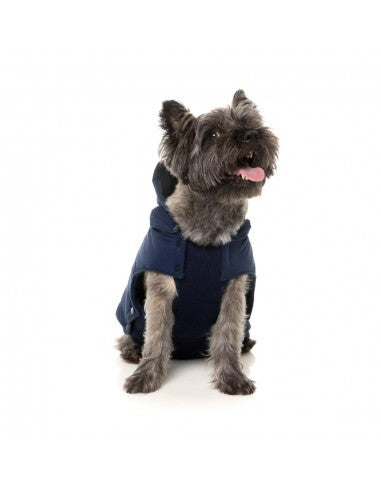 Cappottino con cappuccio per cani FuzzYard Essential blu navy