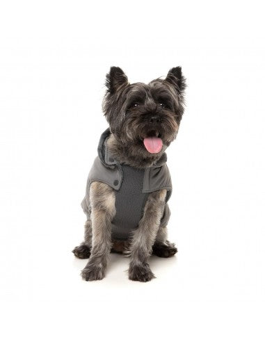 Cappottino con cappuccio per cani FuzzYard Essential grigio