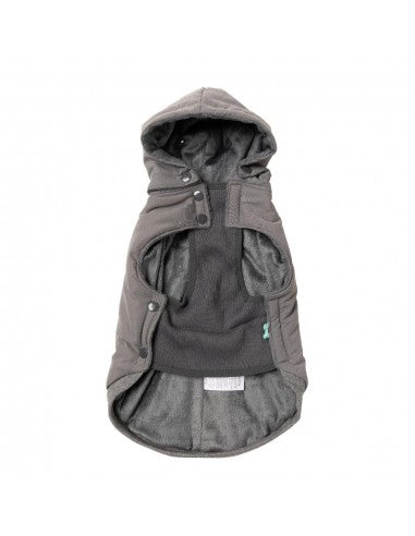 Cappottino con cappuccio per cani FuzzYard Essential grigio