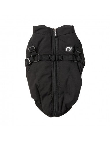Giacca con pettorina per cani FuzzYard Flash nera