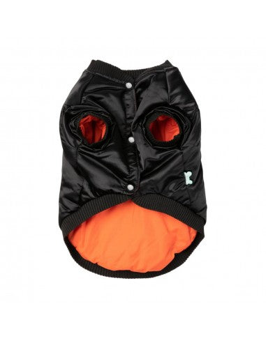 Bomber satinato per cani FuzzYard Frat nero