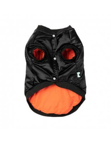 Bomber satinato per cani FuzzYard Frat nero
