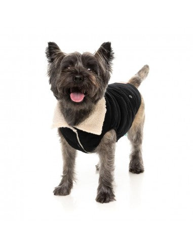 Giacca foderata in sherpa per cani FuzzYard Frontier nera