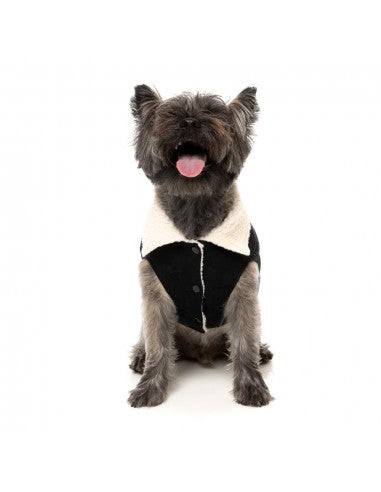 Giacca foderata in sherpa per cani FuzzYard Frontier nera