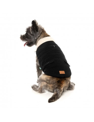 Giacca foderata in sherpa per cani FuzzYard Frontier nera