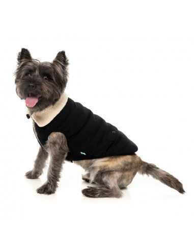 Giacca foderata in sherpa per cani FuzzYard Frontier nera