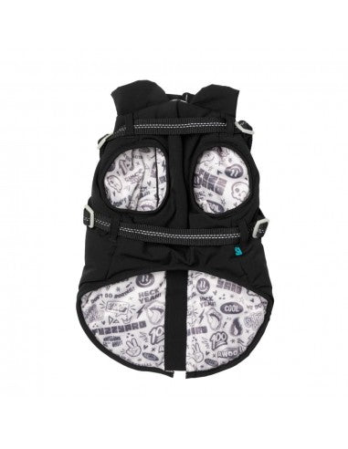 Giubbotto per cani con pettorina FuzzYard Horizon nero