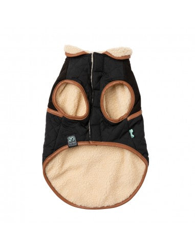 Cappottino foderato in sherpa per cani FuzzYard Ivanhoe nero