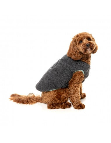Cappottino reversibile per cani FuzzYard Nara 25 grigio