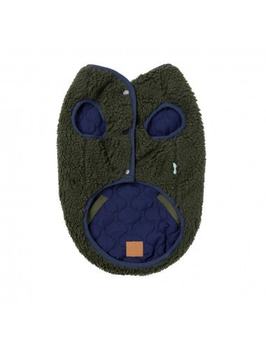 Cappottino reversibile per cani FuzzYard Nara verde muschio scuro