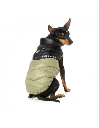 Cappottino imbottito per cani FuzzYard South Harlem verde oliva