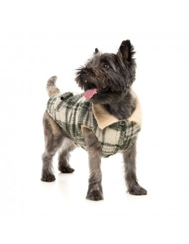 Cappottino per cani FuzzYard Lumberjack 25 verde e crema