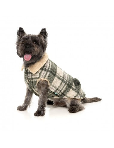 Cappottino per cani FuzzYard Lumberjack 25 verde e crema