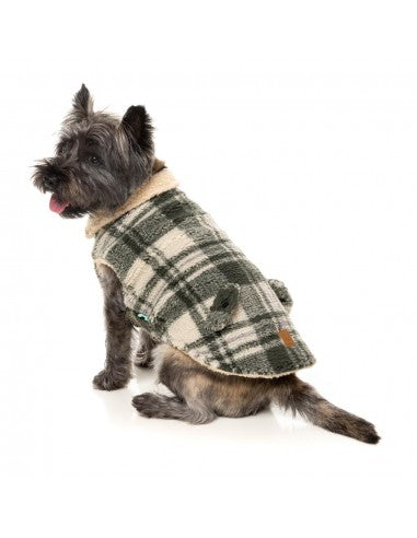 Cappottino per cani FuzzYard Lumberjack 25 verde e crema