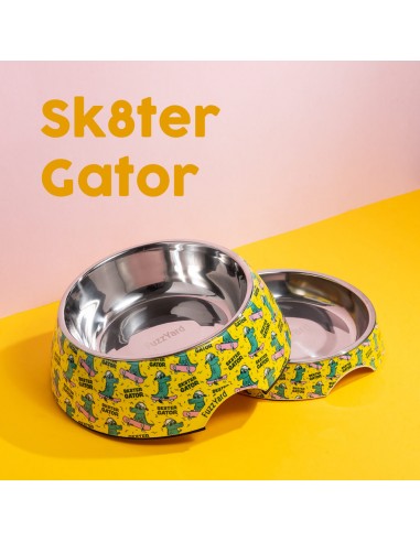 Ciotola antiscivolo per cani FuzzYard Sk8ter Gator (taglia S)