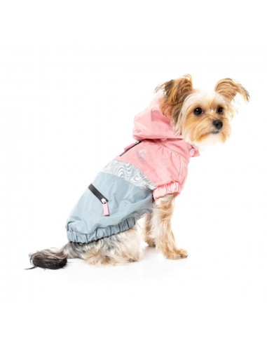 Impermeabile per cani FuzzYard The Seattle rosa e grigio taglia 1