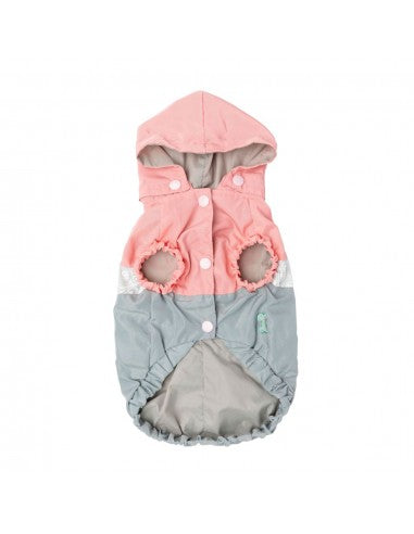 Impermeabile per cani FuzzYard The Seattle rosa e grigio taglia 1