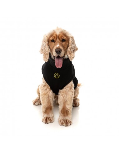 Maglione ricamato per cani FuzzYard Smiley nero