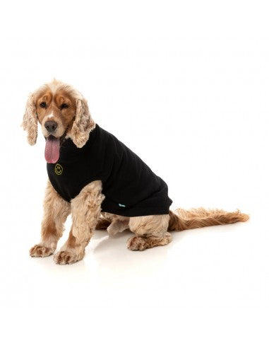 Maglione ricamato per cani FuzzYard Smiley nero
