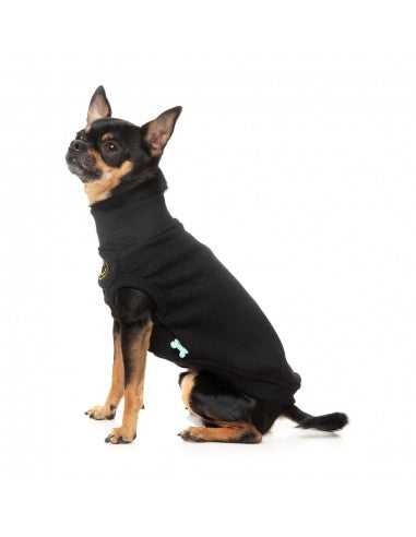 Maglione ricamato per cani FuzzYard Smiley nero