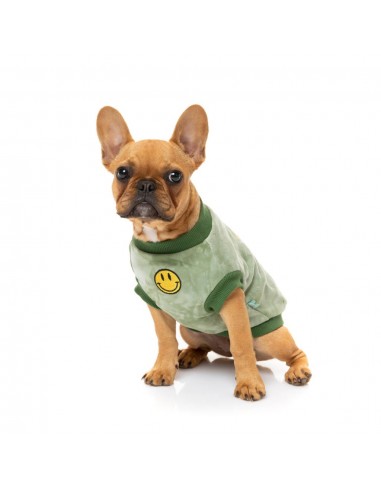 Felpa per cani FuzzYard Smiley Tie-rus, verde (taglia 1)