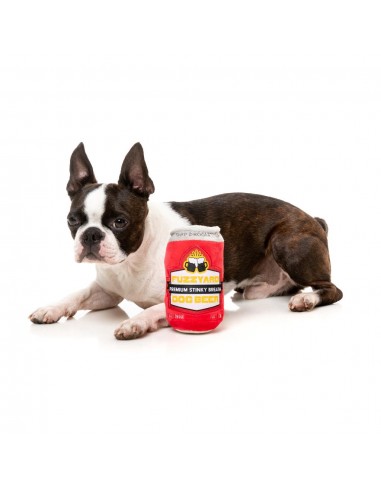 Peluche per cani FuzzYard lattina di birra Dog Beer con squeaker