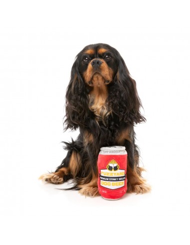 Peluche per cani FuzzYard lattina di birra Dog Beer con squeaker