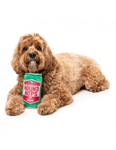 Peluche per cani FuzzYard lattina di birra Hound Hops con squeaker