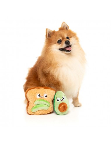 Peluche per cani FuzzYard avocado e toast, set da 2