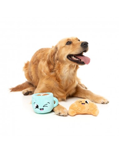 Peluche per cani FuzzYard cornetto e cappuccino, set da 2