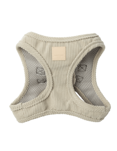 Pettorina step-in per cani in velluto a coste FuzzYard Life, Sandstone (taglia XXS)