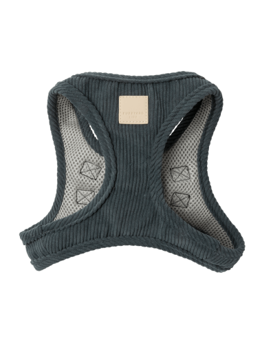 Pettorina step-in per cani in velluto a coste FuzzYard Life, Slate Grey (taglia XXS)