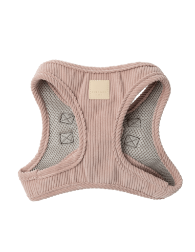 Pettorina step-in per cani in velluto a coste FuzzYard Life, Soft Blush (taglia XXS)