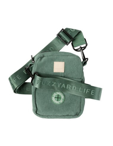 Borsa da passeggio per cani in velluto a coste FuzzYard Life Myrtle Green