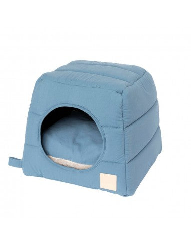 Cuccia igloo per gatti in cotone FuzzYard Life French Blue