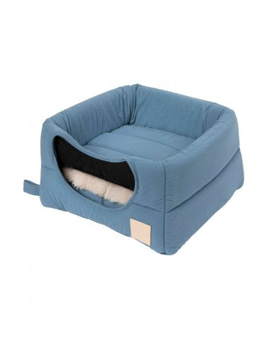 Cuccia igloo per gatti in cotone FuzzYard Life French Blue