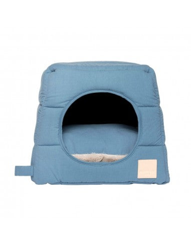 Cuccia igloo per gatti in cotone FuzzYard Life French Blue