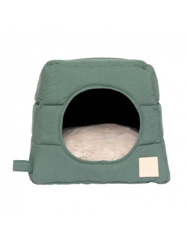 Cuccia igloo per gatti in cotone FuzzYard Life Myrtle Green