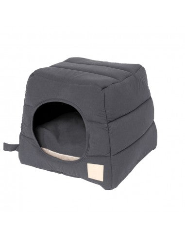 Cuccia igloo per gatti in cotone FuzzYard Life Slate Grey