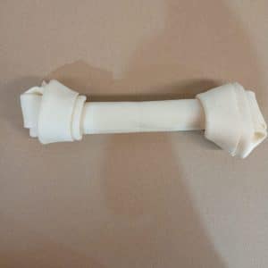 Osso annodato bianco per cani, 20 cm