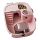 Gabbia compatta per criceto rosa con rifugio, mangiatoia, abbeveratoio, scaletta e ruota