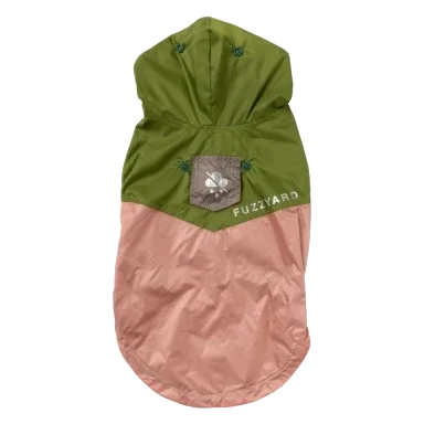 Impermeabile reversibile per cani FuzzYard Ormond verde oliva e rosa