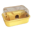 Gabbia criceto antimorso gialla con coperchio ribaltabile trasparente