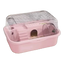 Gabbia criceto antimorso rosa con coperchio ribaltabile trasparente